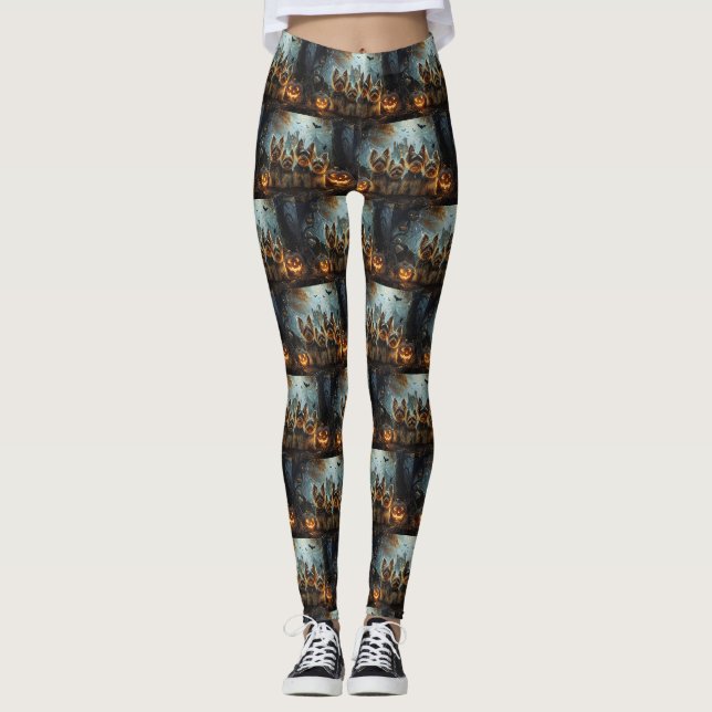 Biewer Terrier Halloween Night Doggy Delight Leggings (Vorderseite)