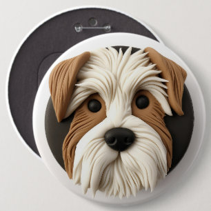 Biewer Terrier Hund 3D Inspiriert Button