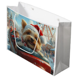 Biewer Terrier Hund Achterbahn Weihnachten  Große Geschenktüte