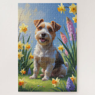 Biewer Terrier Hund Frühlingsblumen Malerei