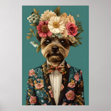 Biewer Terrier im Anzug Poster, Biewer Terrier