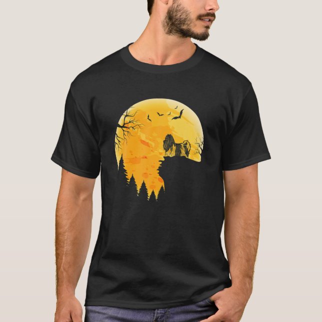 Biewer Terrier liebt Halloween Moon T-Shirt (Vorderseite)