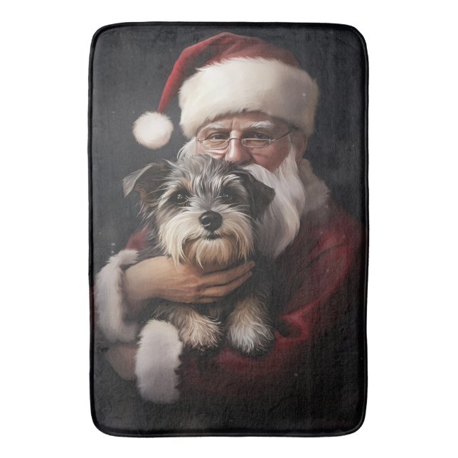 Biewer Terrier mit Weihnachtsfeiern Badematte (Vorderseite Vertikal)