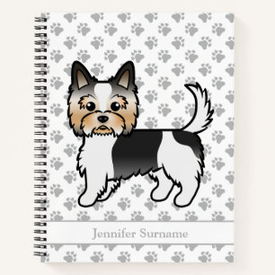 Biewer Terrier Niedlich Cartoon Dog & Individuelle Notizbuch