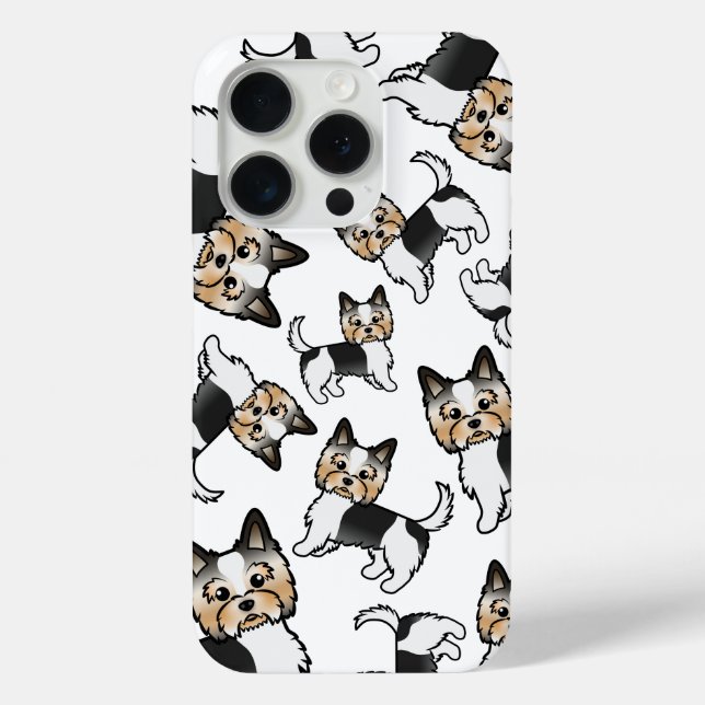 Biewer Terrier Niedlich Cartoon Dog Muster Case-Mate iPhone Hülle (Rückseite)