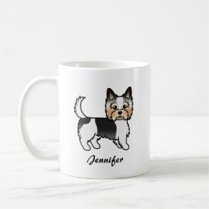 Biewer Terrier Niedlich Cartoon Dog & Name Kaffeetasse