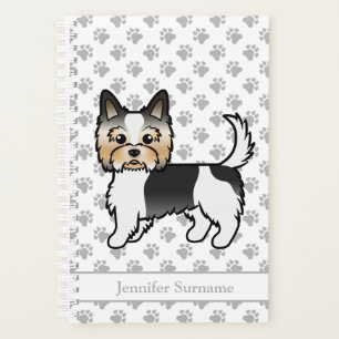 Biewer Terrier Niedlich Cartoon Dog Zeichn & Name Planer
