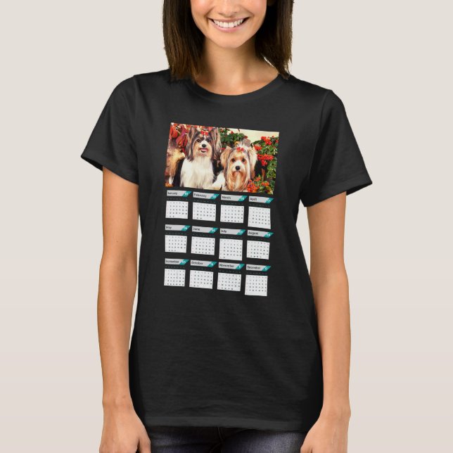Biewer Terrier Puppies Calendar 2023 T-Shirt (Vorderseite)