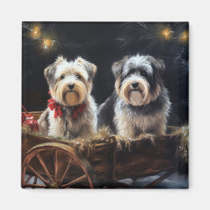 Biewer Terrier Schnee Schlitten Weihnachtsdekorati Magnet