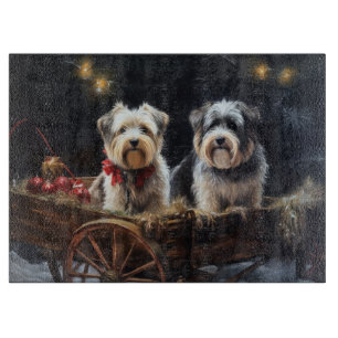 Biewer Terrier Schnee Schlitten Weihnachtsdekorati Schneidebrett