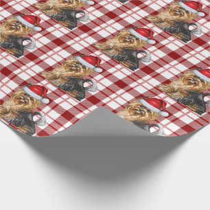 Biewer Terrier und Red Holiday Karierte Weihnachte Geschenkpapier