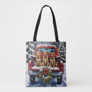 Biewer Terrier Weihnachten Rotes Lastwagen Ferien Tasche