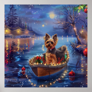 Biewer Terrier Weihnachtsfeiertage Poster
