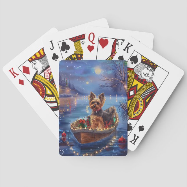 Biewer Terrier Weihnachtsfeiertage Spielkarten (Rückseite)