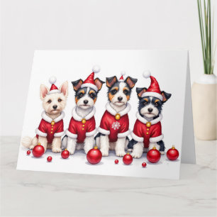 Biewer Terrier Weihnachtskleid Santa Hut Karte