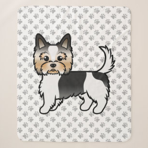 Biewer Terrier Yorkie Süßer Cartoon-Hund & Pfoten Sherpadecke