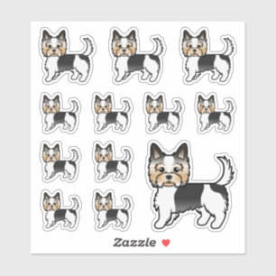 Biewer Terrier Yorkshire Terrier Niedlich Cartoon  Aufkleber