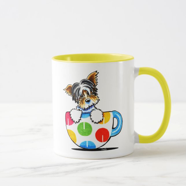 Biewer Yorkie Polka Dot Cup Tasse (Rechts)