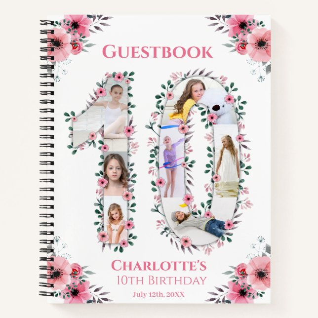 Big 10e anniversaire fille photo rose Fleur livre  (Devant)