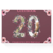 Big 20. Geburtstag Foto Collage Flower Girl Pink