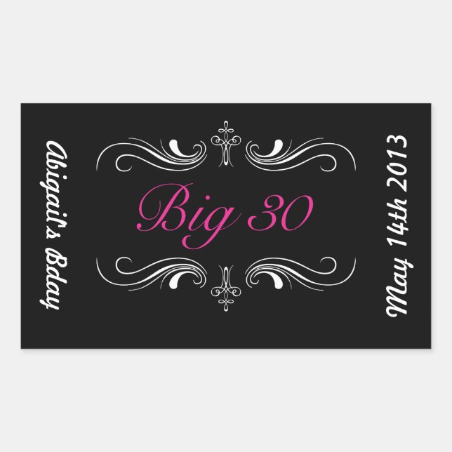 Big 30 rechteckiger aufkleber (Vorderseite)