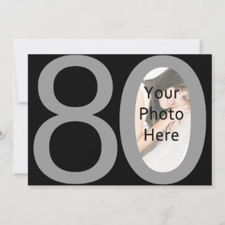 Big 8-0 Foto Geburtstagsparty Einladungen
