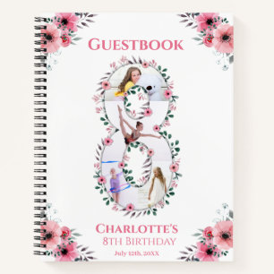 Big 8th Birthday Girl Photo Pink Flower livre d'in