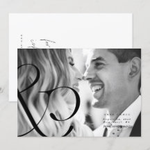 Big Amperand Black Whit Save the Date Fotokarte