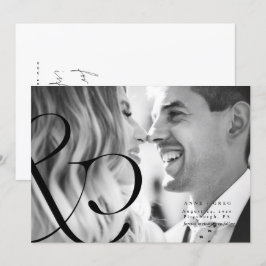 Big Amperand Black Whit Save the Date Fotokarte Einladung