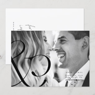 Big Amperand Black Whit Save the Date Fotokarte Einladung