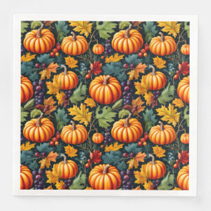 Big and Little Fall Pumpkins Serviette