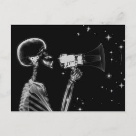 Big Announcement X-Ray Skeleton - B&W Postkarte