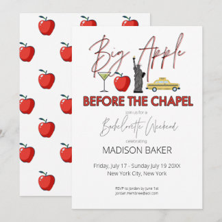 Big Apple vor der Kapelle Bachelorette laden Einladung