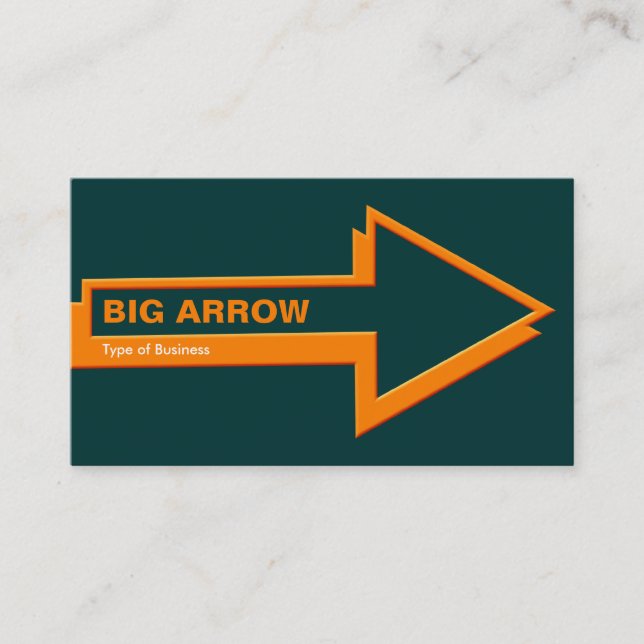 Big Arrow - Orange on Dark Green 003333 Visitenkarte (Vorderseite)