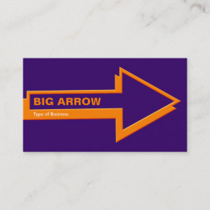 Big Arrow - Orange on Deep Lila Visitenkarte