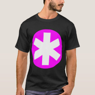 Big Asterisk - Magenta und Weiß T-Shirt