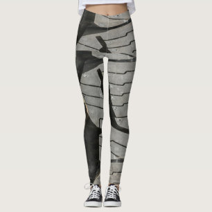 Big Automotive Autos alte Reifen Black Road Trips Leggings