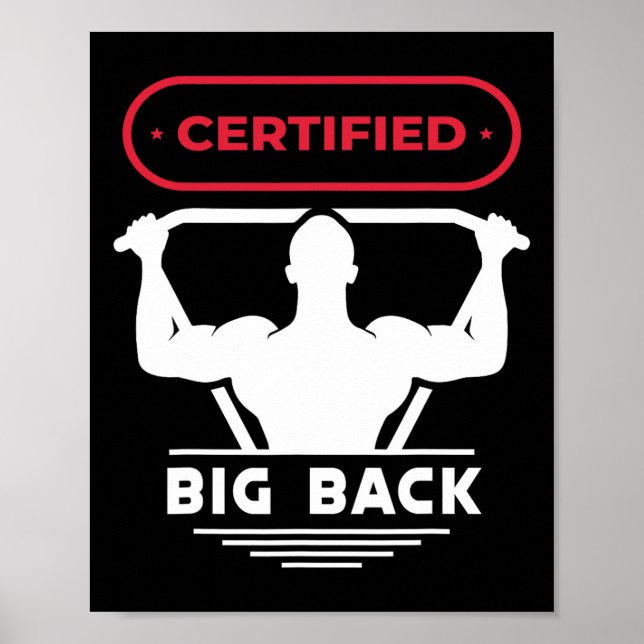 Big Back Certified Big Back Design Bodybuilding Poster (Vorne)