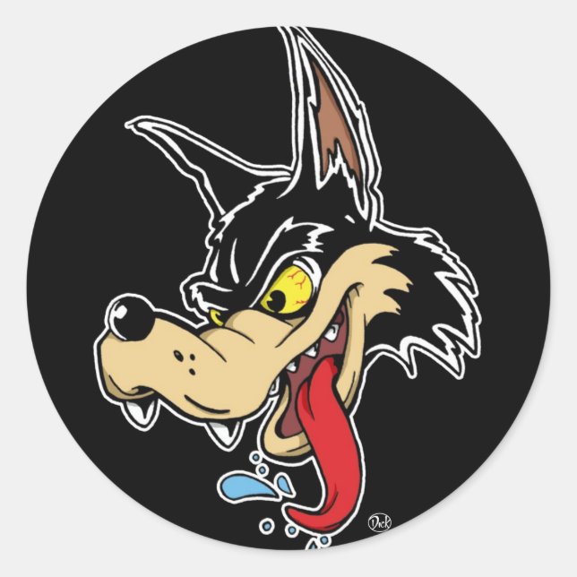 Big Bad Runder Aufkleber (Vorderseite)