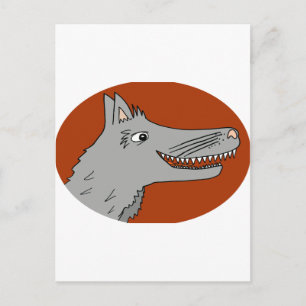 BIG BAD WOLF Cartoon Storbook Roter Reithaube Postkarte
