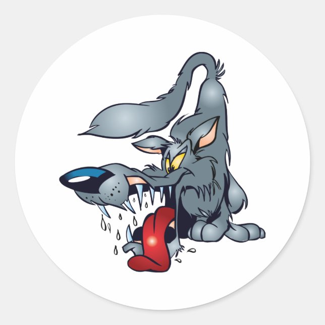 Big Bad Wolf Runder Aufkleber (Vorderseite)