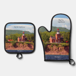 Big Bay Lighthouse Ofenhandschuh & Topflappen-Set