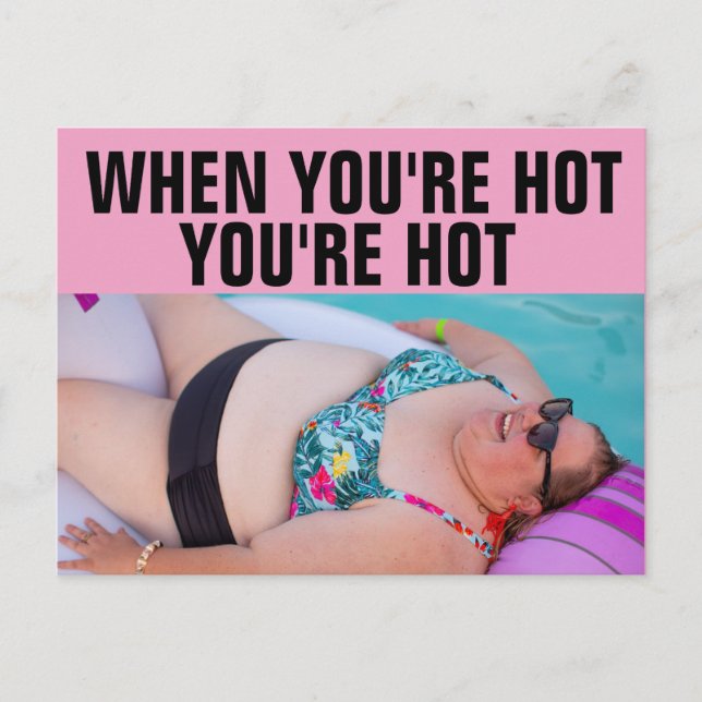 BIG BBW BIG BIKINI MIRL AM STRAND Postkarte (Vorderseite)