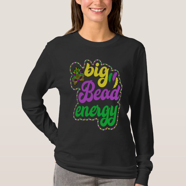 Big Bead Energy Carnival  Mardi Gras Costume Men W T-Shirt (Vorderseite)