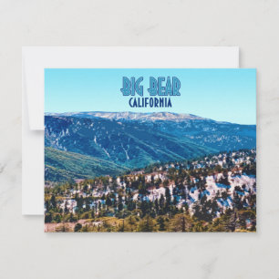 Big Bear California Mountains Carte Vintage Plat