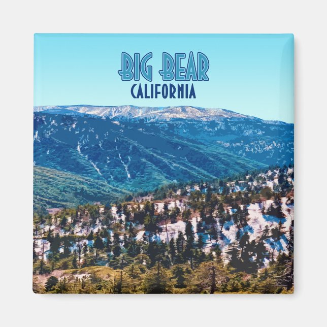 Big Bear California Mountains Vintag Magnet (Vorne)