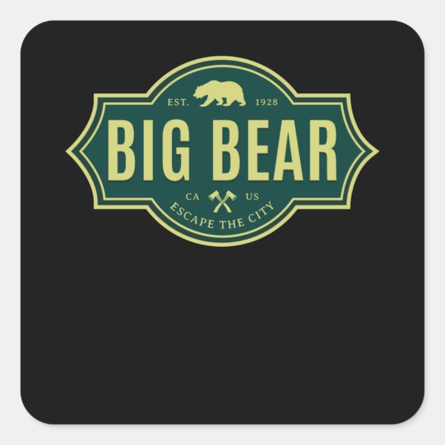 Big Bear California Quadratischer Aufkleber (Vorderseite)