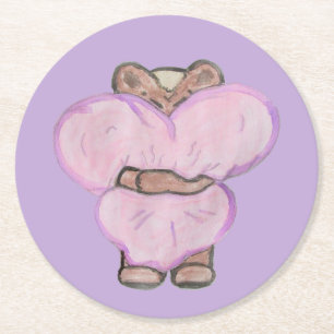 Big Bear Hug. Runder Pappuntersetzer