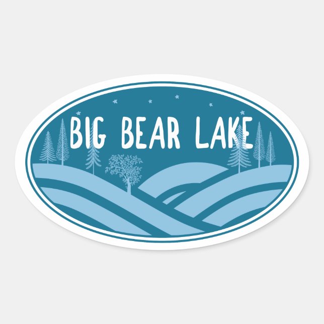 Big Bear Lake California Außenbereich Ovaler Aufkleber (Vorderseite)