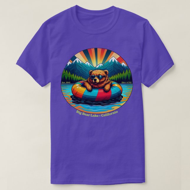 Big Bear Lake California Tiere Tragen Sonnenbrille T-Shirt (Design vorne)